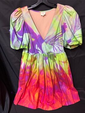 Anthropologie Plenty by Tracy Reese Blush Pink Dress with Mint & Lilac Trim